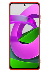 Nomfy Hoesje Geschikt voor Xiaomi Poco M4 Pro 5G Hoesje Siliconen Cover Case - Hoes Geschikt voor Xiaomi Poco M4 Pro 5G Hoes Back Case - 2-PACK - Rood