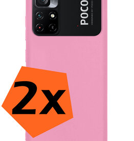 Nomfy Nomfy Xiaomi Poco M4 Pro 5G Hoesje Siliconen - Lichtroze - 2 PACK