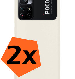 Nomfy Nomfy Xiaomi Poco M4 Pro 5G Hoesje Siliconen - Wit - 2 PACK