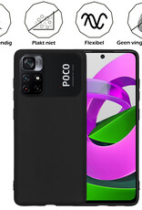 Nomfy Hoesje Geschikt voor Xiaomi Poco M4 Pro 5G Hoesje Siliconen Cover Case - Hoes Geschikt voor Xiaomi Poco M4 Pro 5G Hoes Back Case - 2-PACK - Zwart