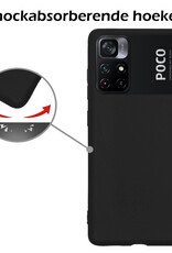 Nomfy Hoesje Geschikt voor Xiaomi Poco M4 Pro 5G Hoesje Siliconen Cover Case - Hoes Geschikt voor Xiaomi Poco M4 Pro 5G Hoes Back Case - 2-PACK - Zwart