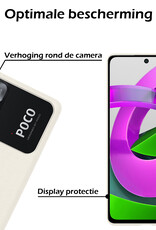 Nomfy Hoesje Geschikt voor Xiaomi Poco M4 Pro 5G Hoesje Siliconen Cover Case Met Screenprotector - Hoes Geschikt voor Xiaomi Poco M4 Pro 5G Hoes Back Case - Wit
