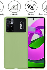 Nomfy Hoesje Geschikt voor Xiaomi Poco M4 Pro 5G Hoesje Siliconen Cover Case Met Screenprotector - Hoes Geschikt voor Xiaomi Poco M4 Pro 5G Hoes Back Case - Groen