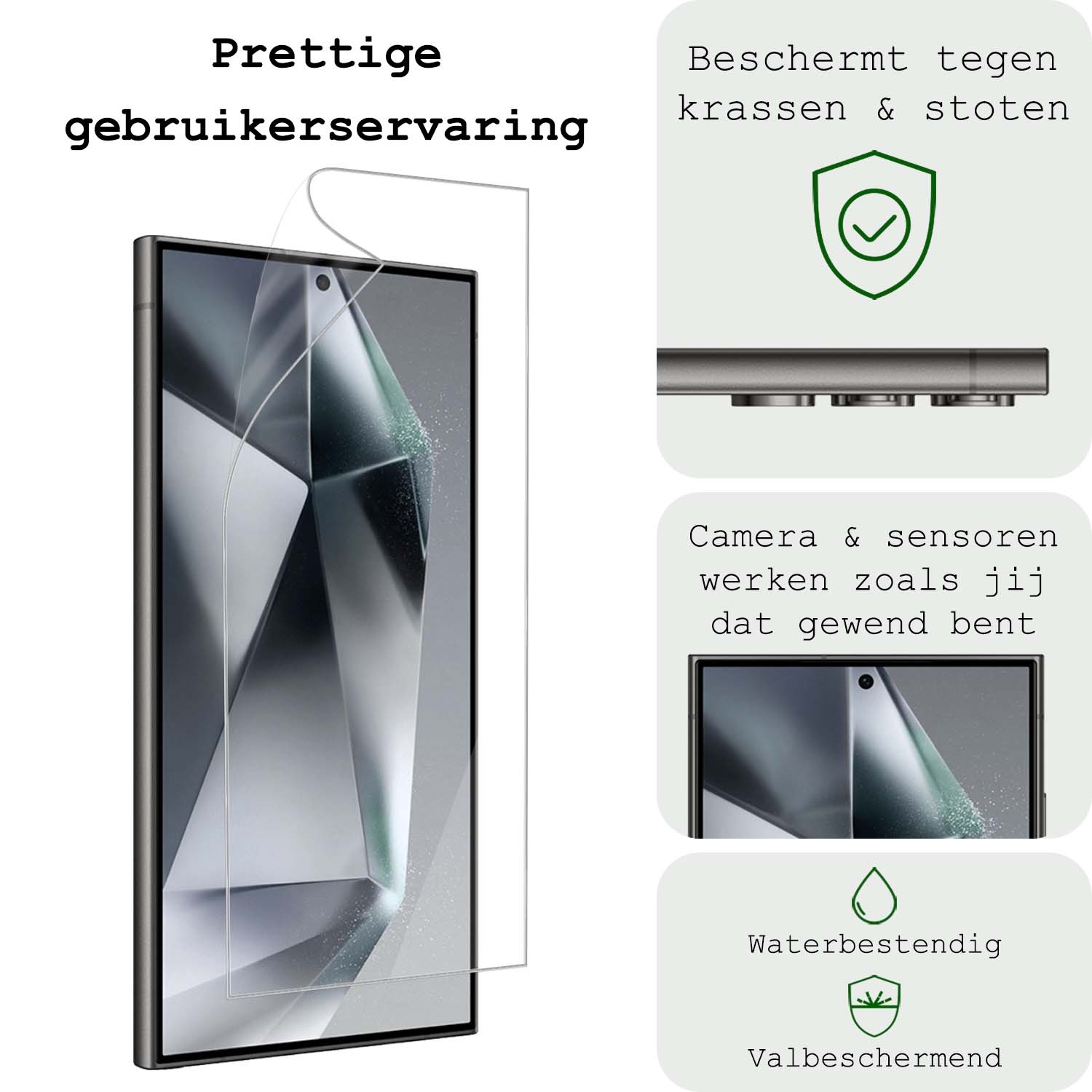 BASEY. Screenprotector Folie Geschikt voor Samsung S24 Ultra Screenprotector Bescherm Folie Soft TPU - Screenprotector Folie Geschikt voor Samsung Galaxy S24 Ultra Screen Protector Screen Cover - 3 Stuks