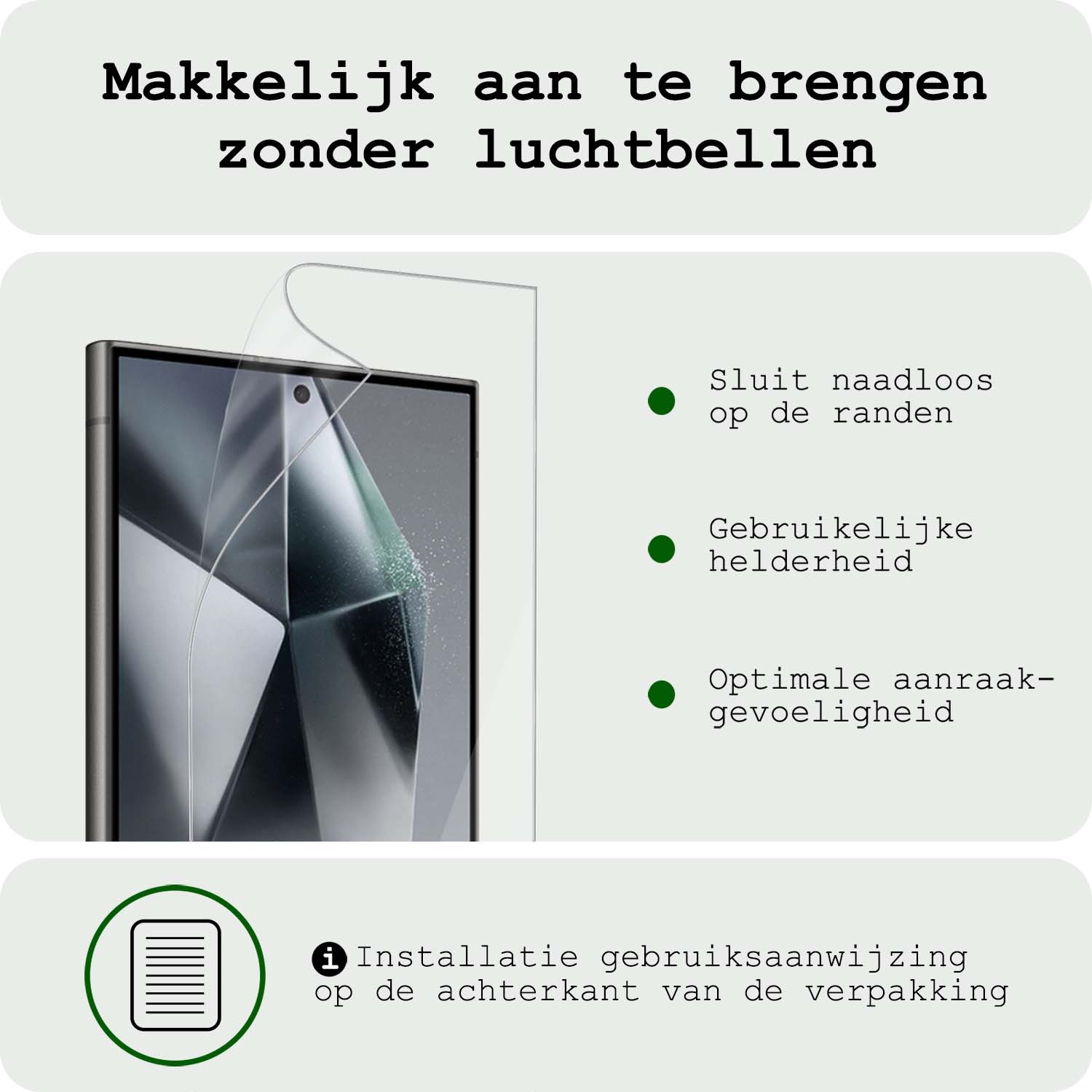 BASEY. Screenprotector Folie Geschikt voor Samsung S24 Ultra Screenprotector Bescherm Folie Soft TPU - Screenprotector Folie Geschikt voor Samsung Galaxy S24 Ultra Screen Protector Screen Cover