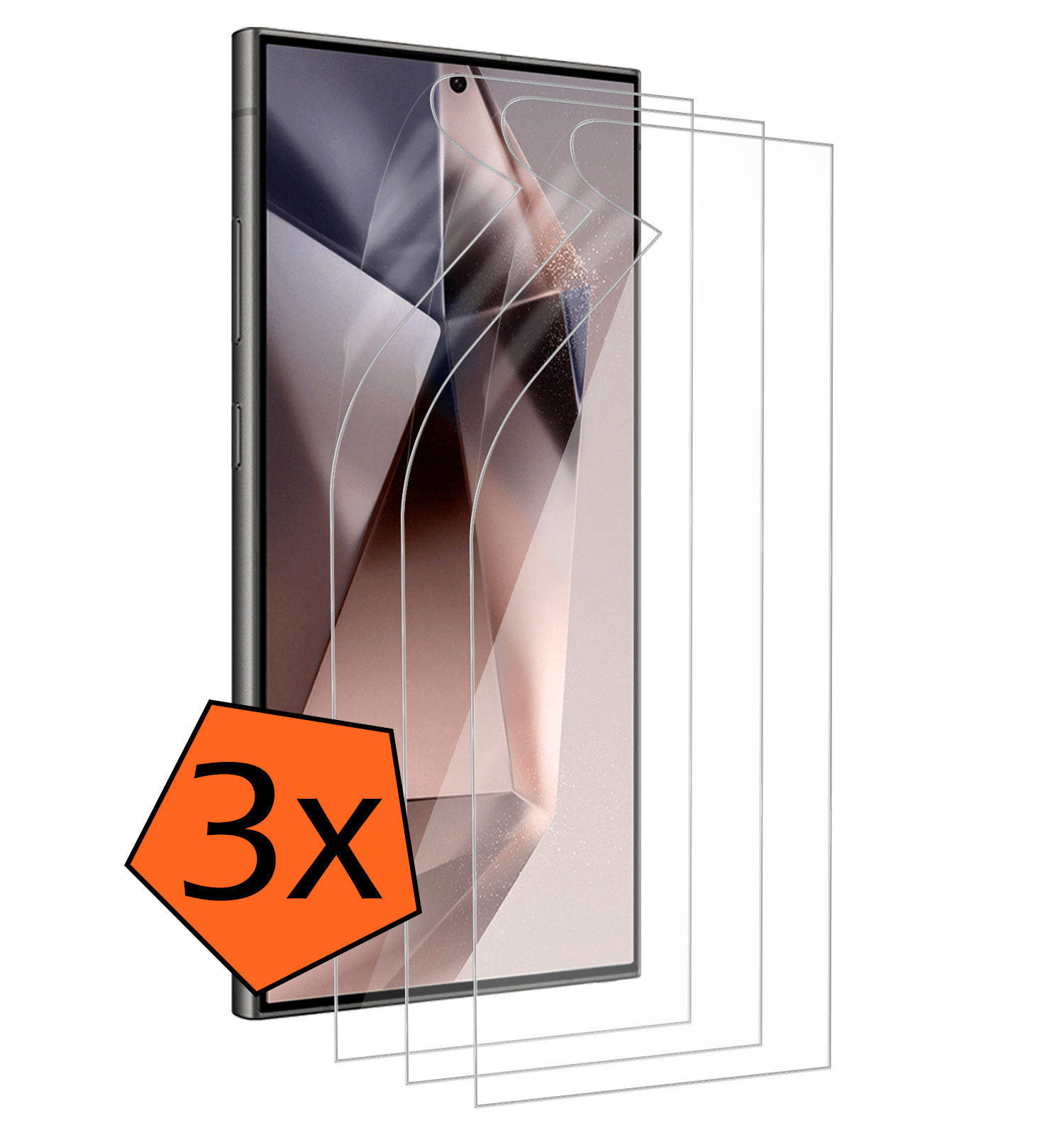 Nomfy Screenprotector Folie Geschikt voor Samsung S24 Ultra Screenprotector Bescherm Folie Screen Protector Folie Telefoon - 3 PACK