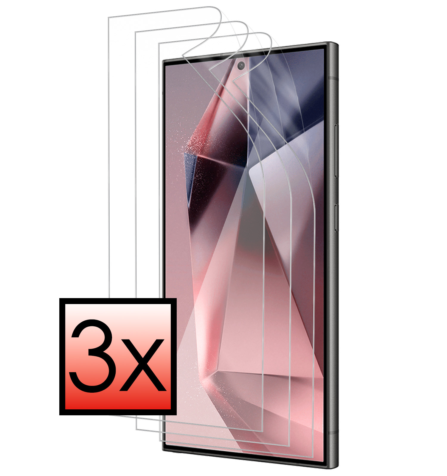 NoXx Screenprotector Folie Geschikt voor Samsung S24 Ultra Screenprotector Bescherm Folie - Screenprotector Folie Geschikt voor Samsung Galaxy S24 Ultra Screenprotector Telefoon Folie - 3x