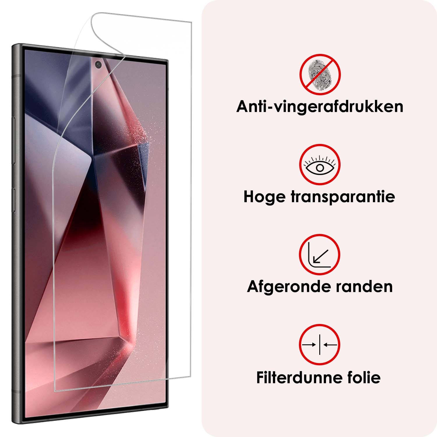 NoXx Screenprotector Folie Geschikt voor Samsung S24 Ultra Screenprotector Bescherm Folie - Screenprotector Folie Geschikt voor Samsung Galaxy S24 Ultra Screenprotector Telefoon Folie