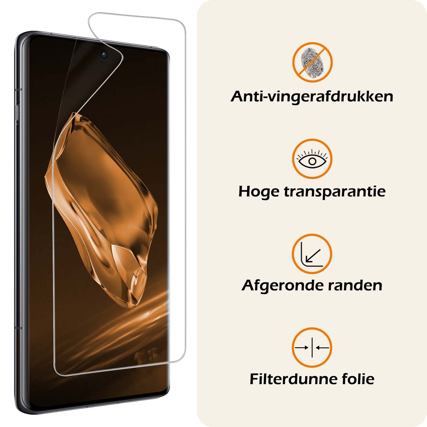Nomfy Screenprotector Folie Geschikt voor OnePlus 12 Screenprotector Bescherm Folie Screen Protector Folie Telefoon - 2 PACK