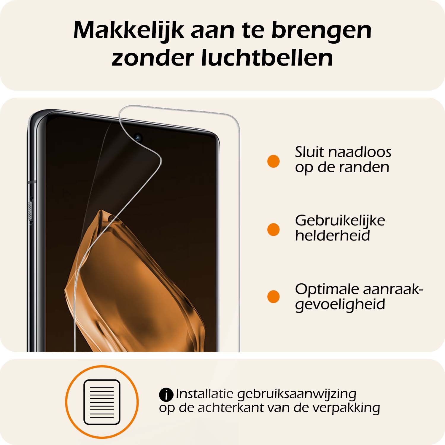 Nomfy Screenprotector Folie Geschikt voor OnePlus 12 Screenprotector Bescherm Folie Screen Protector Folie Telefoon - 2 PACK