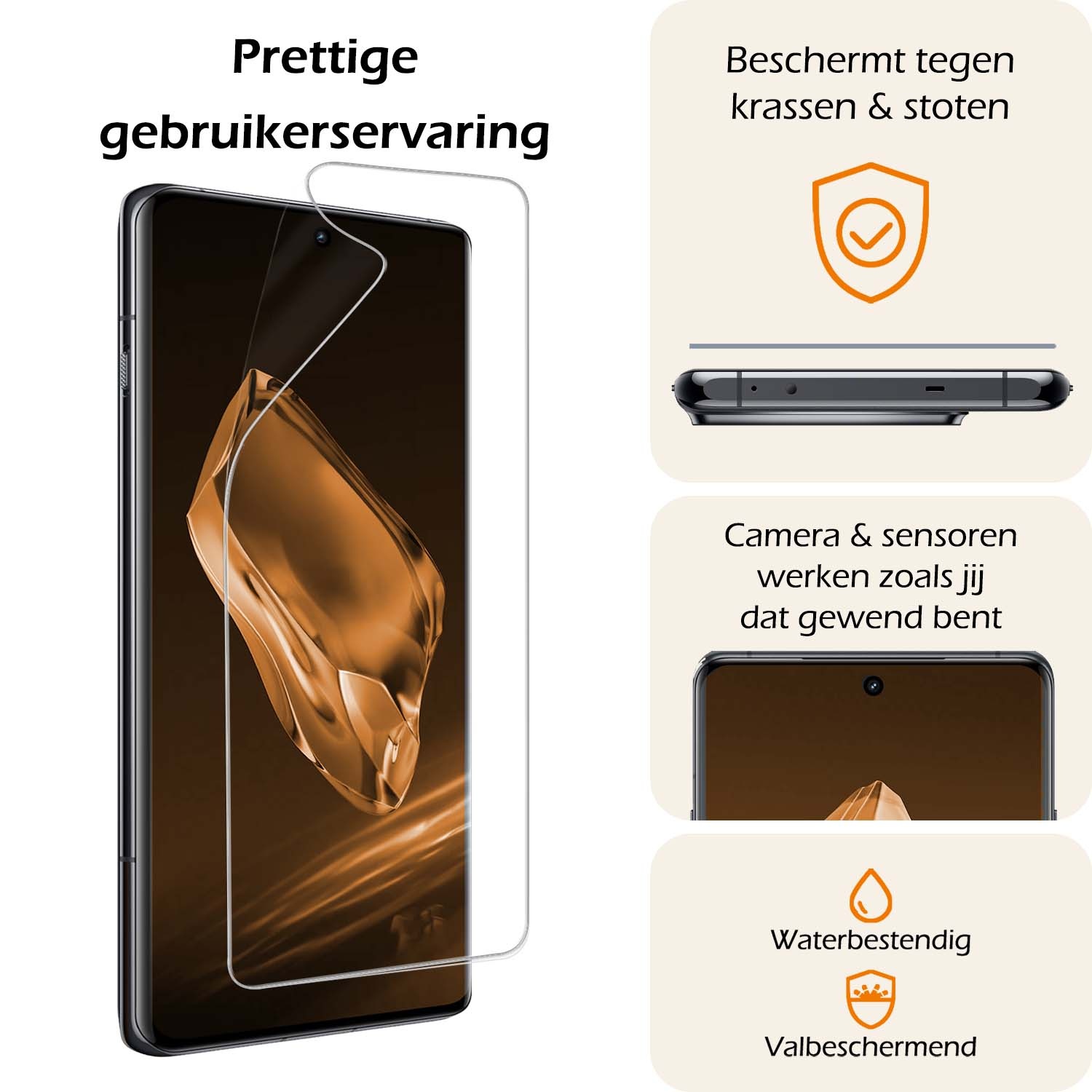 Nomfy Screenprotector Folie Geschikt voor OnePlus 12 Screenprotector Bescherm Folie Screen Protector Folie Telefoon - 2 PACK