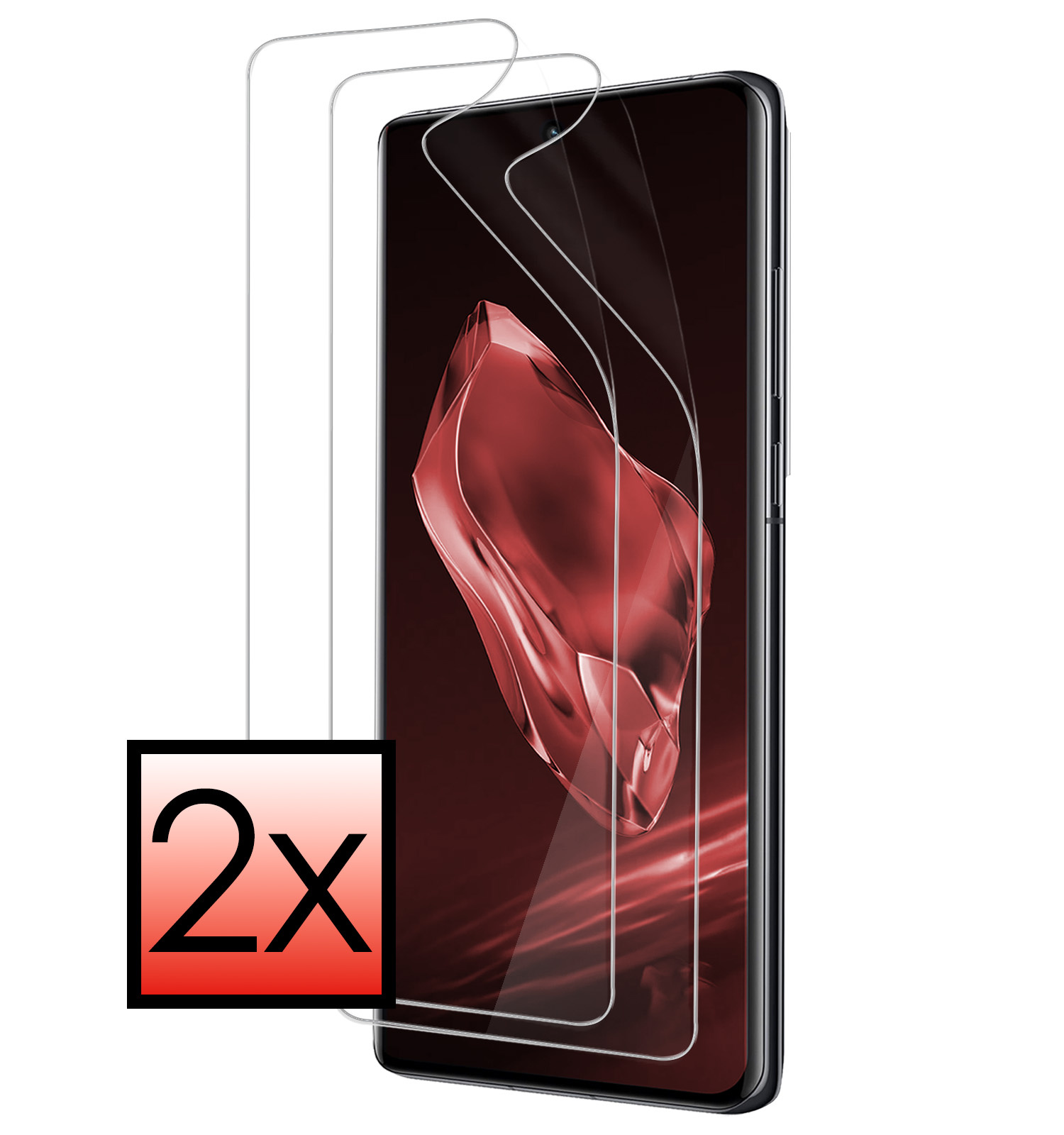 NoXx Screenprotector Folie Geschikt voor OnePlus 12 Screenprotector Bescherm Folie - Screenprotector Folie Geschikt voor OnePlus 12 Screenprotector Telefoon Folie - 2x