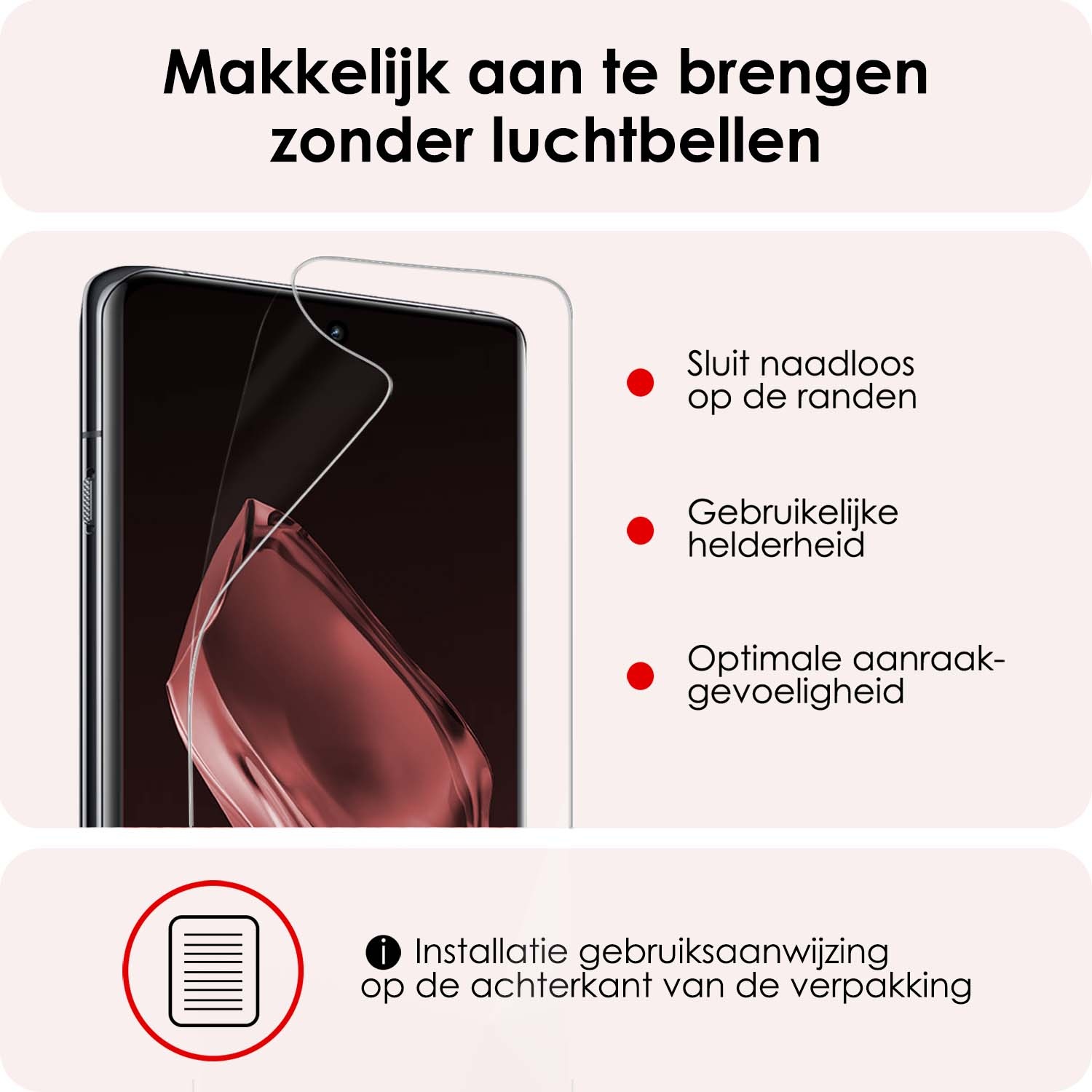 NoXx Screenprotector Folie Geschikt voor OnePlus 12 Screenprotector Bescherm Folie - Screenprotector Folie Geschikt voor OnePlus 12 Screenprotector Telefoon Folie - 2x