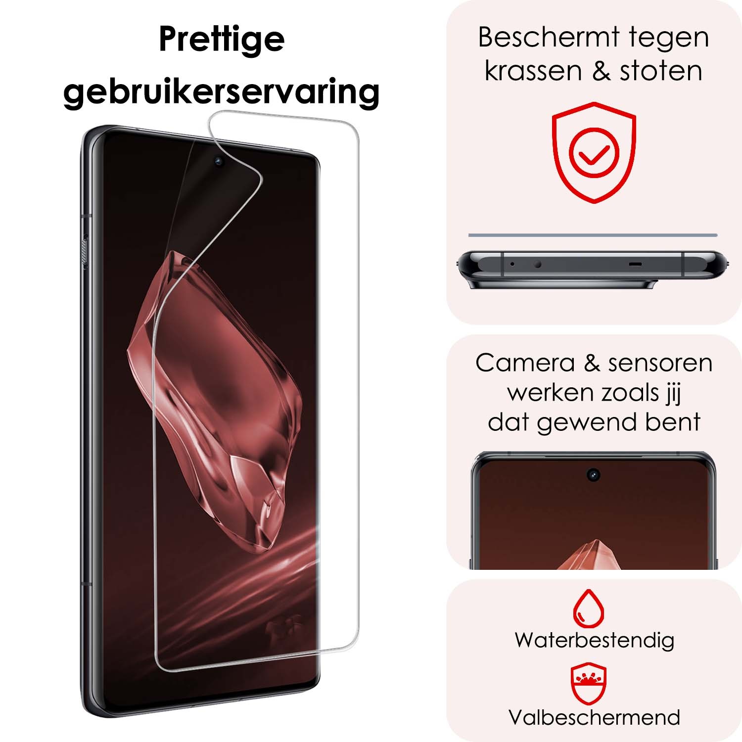 NoXx Screenprotector Folie Geschikt voor OnePlus 12R Screenprotector Bescherm Folie - Screenprotector Folie Geschikt voor OnePlus 12R Screenprotector Telefoon Folie - 3x