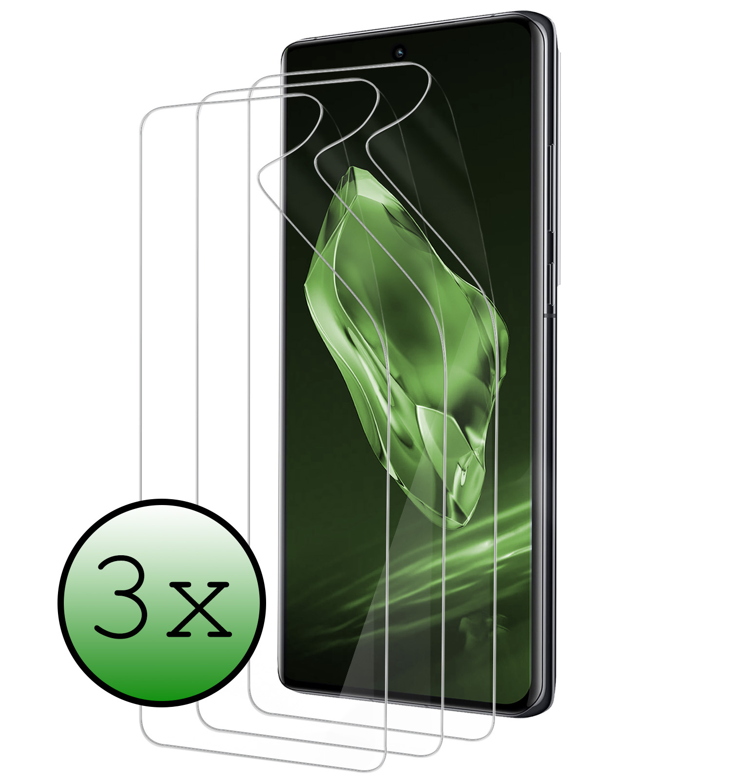 BASEY. Screenprotector Folie Geschikt voor OnePlus 12R Screenprotector Bescherm Folie Soft TPU - Screenprotector Folie Geschikt voor OnePlus 12R Screen Protector Screen Cover - 3 Stuks