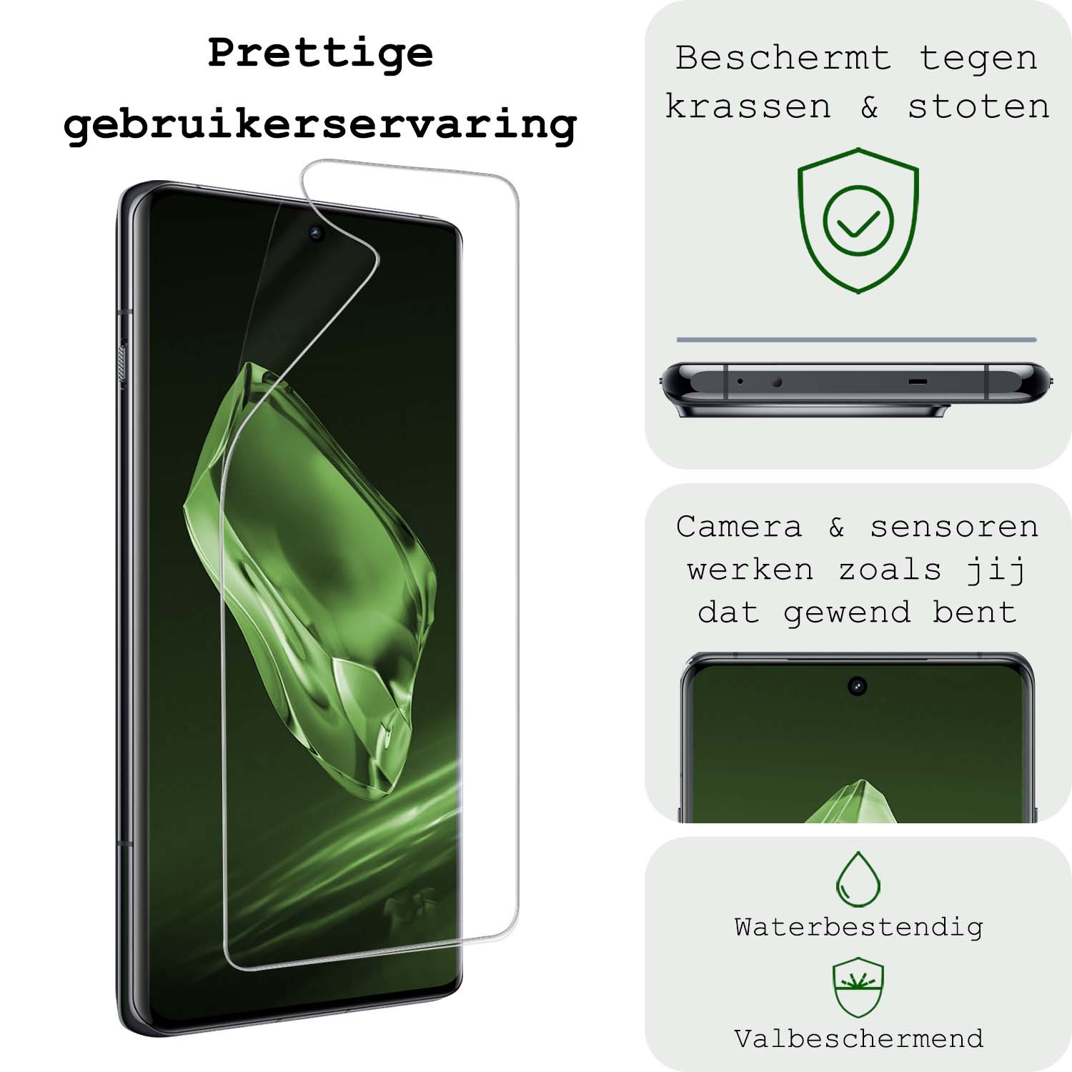 BASEY. Screenprotector Folie Geschikt voor OnePlus 12R Screenprotector Bescherm Folie Soft TPU - Screenprotector Folie Geschikt voor OnePlus 12R Screen Protector Screen Cover - 2 Stuks