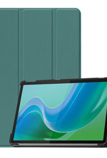 BASEY. Hoesje Geschikt voor Lenovo Tab M11 Hoes Case Tablet Hoesje Tri-fold - Hoes Geschikt voor Lenovo Tab M11 (11 inch) Hoesje Hard Cover Bookcase Hoes - Donkergroen