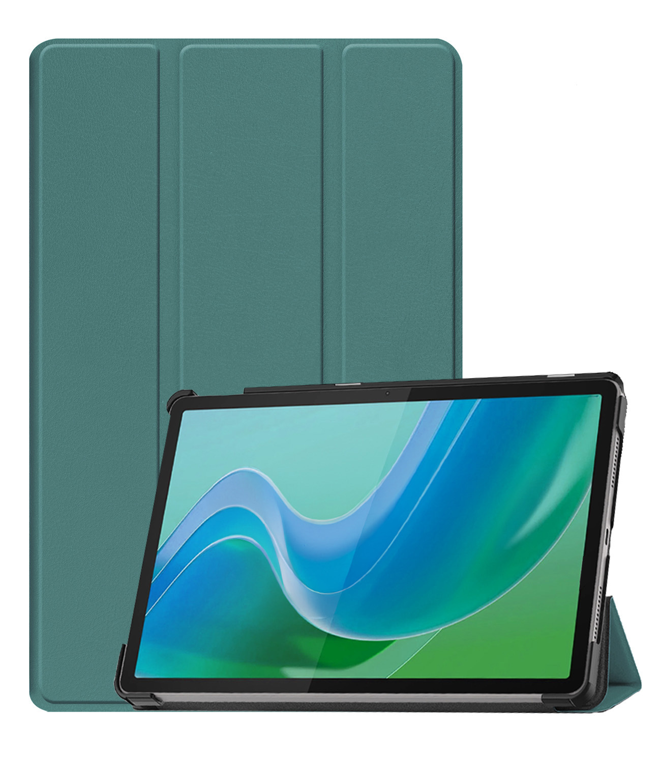 BASEY. Hoesje Geschikt voor Lenovo Tab M11 Hoes Case Tablet Hoesje Tri-fold - Hoes Geschikt voor Lenovo Tab M11 (11 inch) Hoesje Hard Cover Bookcase Hoes - Donkergroen