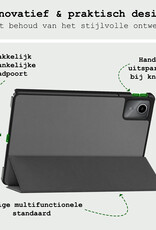 BASEY. Hoesje Geschikt voor Lenovo Tab M11 Hoes Case Tablet Hoesje Tri-fold - Hoes Geschikt voor Lenovo Tab M11 (11 inch) Hoesje Hard Cover Bookcase Hoes - Grijs