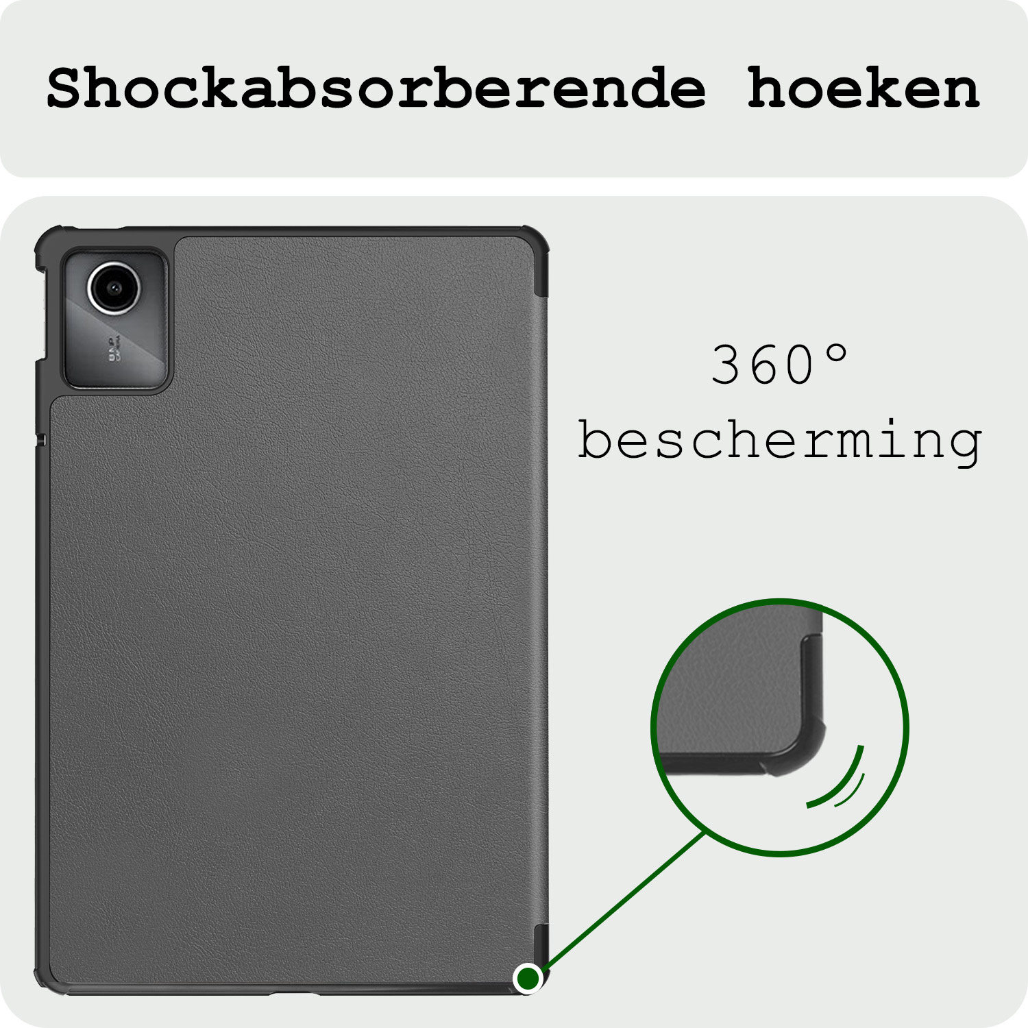 BASEY. Hoesje Geschikt voor Lenovo Tab M11 Hoes Case Tablet Hoesje Tri-fold - Hoes Geschikt voor Lenovo Tab M11 (11 inch) Hoesje Hard Cover Bookcase Hoes - Grijs