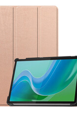 BASEY. Hoesje Geschikt voor Lenovo Tab M11 Hoes Case Tablet Hoesje Tri-fold - Hoes Geschikt voor Lenovo Tab M11 (11 inch) Hoesje Hard Cover Bookcase Hoes - Rosé goud