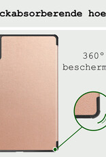 BASEY. Hoesje Geschikt voor Lenovo Tab M11 Hoes Case Tablet Hoesje Tri-fold - Hoes Geschikt voor Lenovo Tab M11 (11 inch) Hoesje Hard Cover Bookcase Hoes - Rosé goud