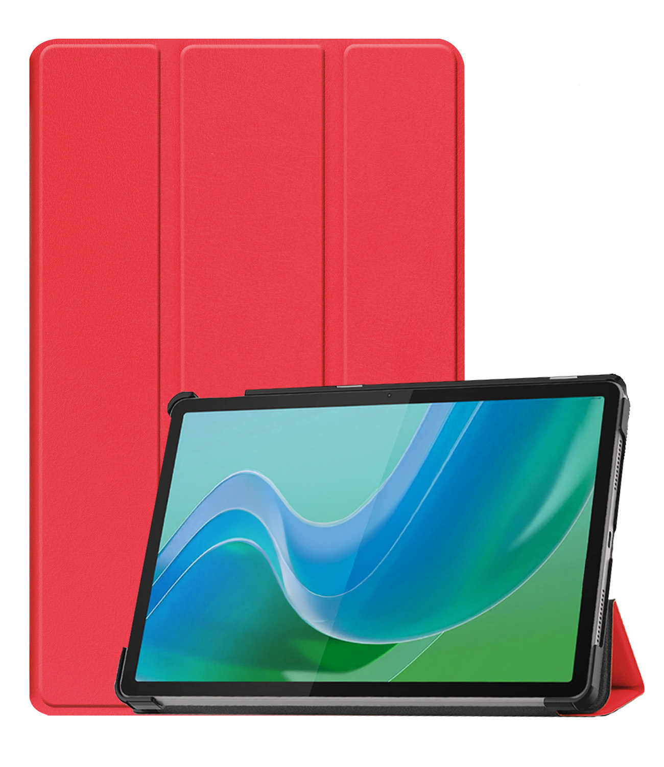 BASEY. Hoesje Geschikt voor Lenovo Tab M11 Hoes Case Tablet Hoesje Tri-fold - Hoes Geschikt voor Lenovo Tab M11 (11 inch) Hoesje Hard Cover Bookcase Hoes - Rood