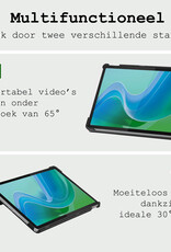 BASEY. Hoesje Geschikt voor Lenovo Tab M11 Hoes Case Tablet Hoesje Tri-fold - Hoes Geschikt voor Lenovo Tab M11 (11 inch) Hoesje Hard Cover Bookcase Hoes - Rood