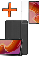 Nomfy Hoes Geschikt voor Lenovo Tab M11 Hoes Tri-fold Tablet Hoesje Case Met Screenprotector - Hoesje Geschikt voor Lenovo Tab M11 (11 inch) Hoesje Hardcover Bookcase - Zwart