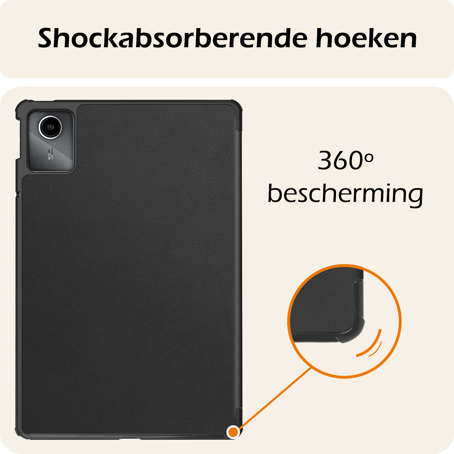 Nomfy Hoes Geschikt voor Lenovo Tab M11 Hoes Tri-fold Tablet Hoesje Case Met Screenprotector - Hoesje Geschikt voor Lenovo Tab M11 (11 inch) Hoesje Hardcover Bookcase - Zwart