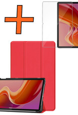 Nomfy Hoes Geschikt voor Lenovo Tab M11 Hoes Tri-fold Tablet Hoesje Case Met Screenprotector - Hoesje Geschikt voor Lenovo Tab M11 (11 inch) Hoesje Hardcover Bookcase - Rood