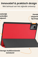 Nomfy Hoes Geschikt voor Lenovo Tab M11 Hoes Tri-fold Tablet Hoesje Case Met Screenprotector - Hoesje Geschikt voor Lenovo Tab M11 (11 inch) Hoesje Hardcover Bookcase - Rood