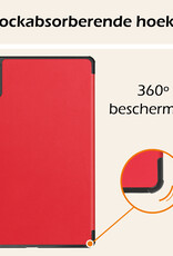 Nomfy Hoes Geschikt voor Lenovo Tab M11 Hoes Tri-fold Tablet Hoesje Case Met Screenprotector - Hoesje Geschikt voor Lenovo Tab M11 (11 inch) Hoesje Hardcover Bookcase - Rood