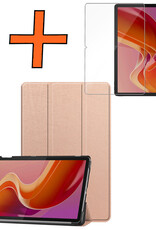 Nomfy Lenovo Tab M11 Hoes Book Case Cover Met Screenprotector - Lenovo Tab M11 Book Case - Lenovo Tab M11 Hoesje Met Beschermglas - Rosé Goud
