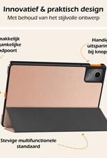 Nomfy Hoes Geschikt voor Lenovo Tab M11 Hoes Tri-fold Tablet Hoesje Case Met Screenprotector - Hoesje Geschikt voor Lenovo Tab M11 (11 inch) Hoesje Hardcover Bookcase - Rosé goud