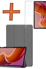 Nomfy Hoes Geschikt voor Lenovo Tab M11 Hoes Tri-fold Tablet Hoesje Case Met Screenprotector - Hoesje Geschikt voor Lenovo Tab M11 (11 inch) Hoesje Hardcover Bookcase - Grijs