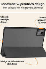 Nomfy Lenovo Tab M11 Hoes Book Case Cover Met Screenprotector - Lenovo Tab M11 Book Case - Lenovo Tab M11 Hoesje Met Beschermglas - Grijs