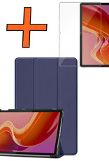 Nomfy Hoes Geschikt voor Lenovo Tab M11 Hoes Tri-fold Tablet Hoesje Case Met Screenprotector - Hoesje Geschikt voor Lenovo Tab M11 (11 inch) Hoesje Hardcover Bookcase - Donkerblauw
