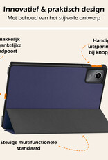 Nomfy Hoes Geschikt voor Lenovo Tab M11 Hoes Tri-fold Tablet Hoesje Case Met Screenprotector - Hoesje Geschikt voor Lenovo Tab M11 (11 inch) Hoesje Hardcover Bookcase - Donkerblauw