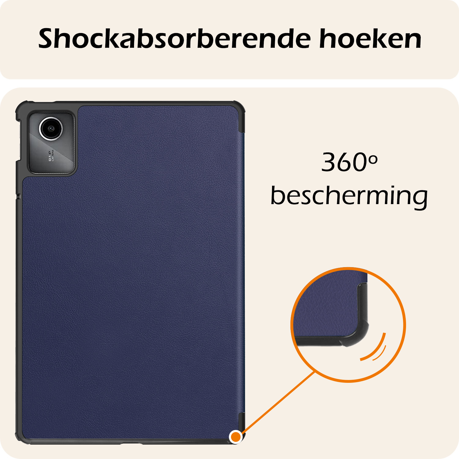 Nomfy Hoes Geschikt voor Lenovo Tab M11 Hoes Tri-fold Tablet Hoesje Case Met Screenprotector - Hoesje Geschikt voor Lenovo Tab M11 (11 inch) Hoesje Hardcover Bookcase - Donkerblauw