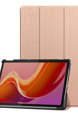 Nomfy Hoes Geschikt voor Lenovo Tab M11 Hoes Tri-fold Tablet Hoesje Case - Hoesje Geschikt voor Lenovo Tab M11 (11 inch) Hoesje Hardcover Bookcase - Rosé goud