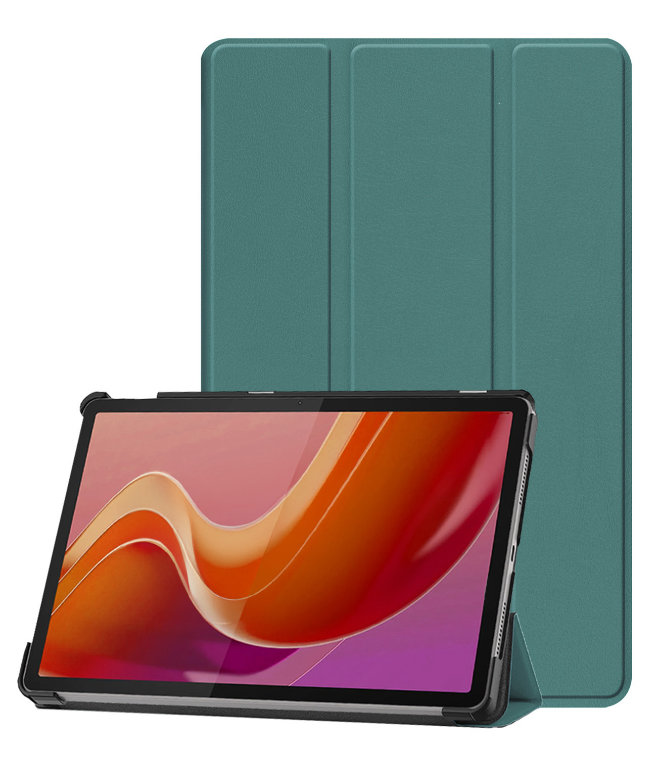 Nomfy Hoes Geschikt voor Lenovo Tab M11 Hoes Tri-fold Tablet Hoesje Case - Hoesje Geschikt voor Lenovo Tab M11 (11 inch) Hoesje Hardcover Bookcase - Donkergroen