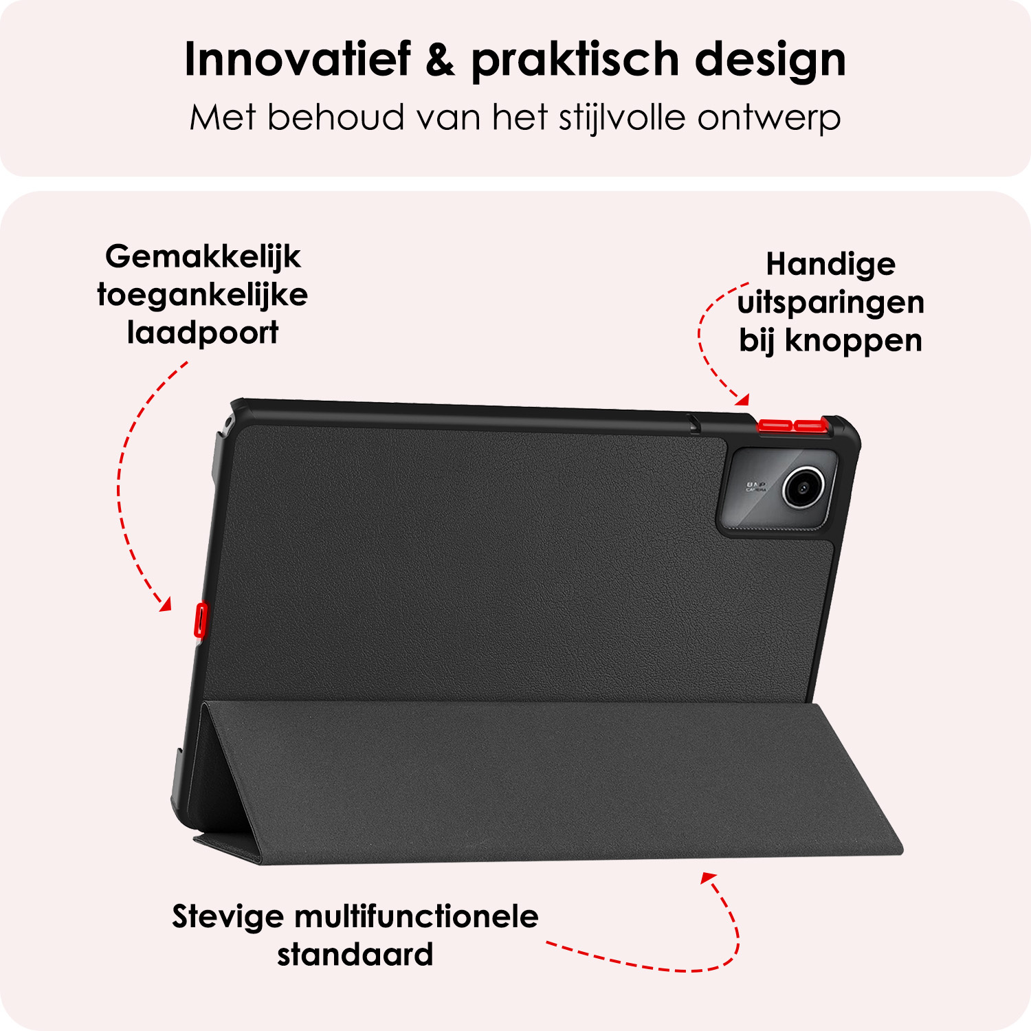 NoXx Hoesje Geschikt voor Lenovo Tab M11 Hoesje Case Hard Cover Hoes Book Case Met Screenprotector - Zwart