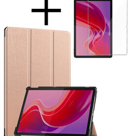 NoXx NoXx Lenovo Tab M11 Hoesje Met Screenprotector - Rose Goud