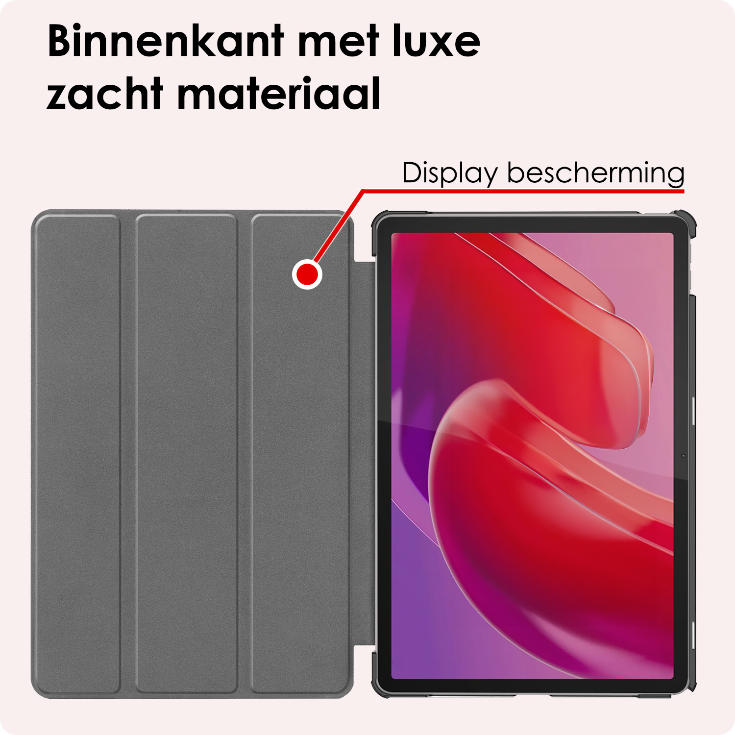 NoXx Hoesje Geschikt voor Lenovo Tab M11 Hoesje Case Hard Cover Hoes Book Case Met Screenprotector - Rosé goud