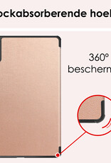 NoXx Hoesje Geschikt voor Lenovo Tab M11 Hoesje Case Hard Cover Hoes Book Case Met Screenprotector - Rosé goud