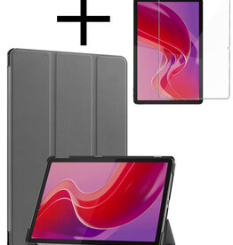 NoXx NoXx Lenovo Tab M11 Hoesje Met Screenprotector - Grijs