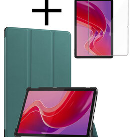 NoXx NoXx Lenovo Tab M11 Hoesje Met Screenprotector - Donkergroen