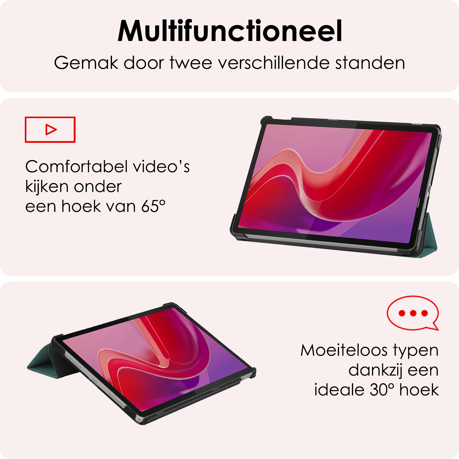 NoXx Hoesje Geschikt voor Lenovo Tab M11 Hoesje Case Hard Cover Hoes Book Case Met Screenprotector - Donkergroen