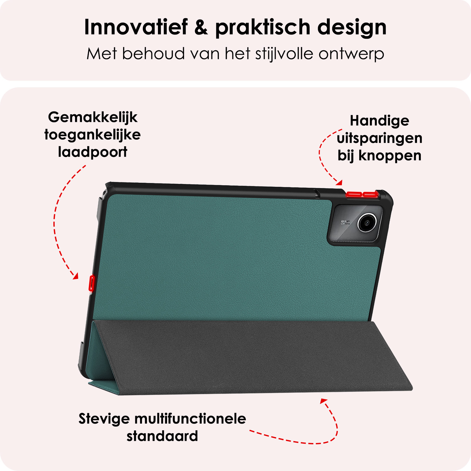NoXx Hoesje Geschikt voor Lenovo Tab M11 Hoesje Case Hard Cover Hoes Book Case Met Screenprotector - Donkergroen